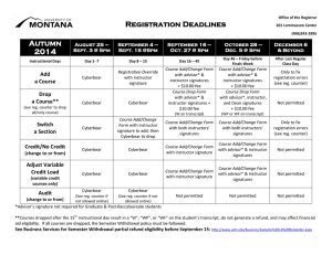 Registration Deadlines Autumn 2014