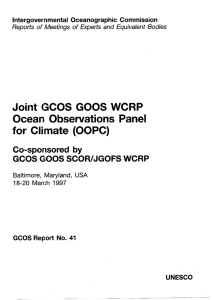 Joint  GCOS  GOOS  WCRP Ocean1  Observations Panel