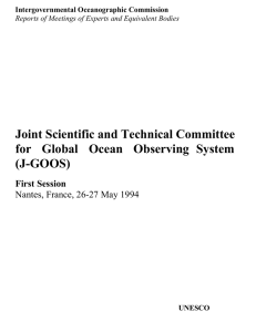 Joint Scientific and Technical Committee (J-GOOS) First Session