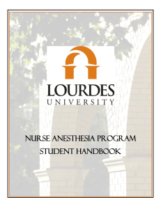 NURSE ANESTHESIA PROGRAM STUDENT HANDBOOK  1