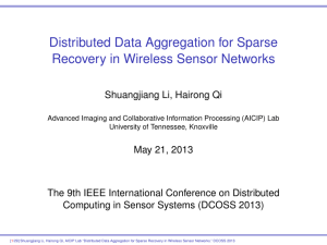 Distributed Data Aggregation for Sparse Recovery in Wireless Sensor Networks
