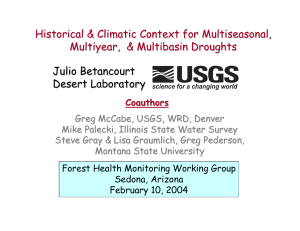 Historical &amp; Climatic Context for Multiseasonal , Multiyear,  &amp;