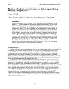 Effects of a Media Intervention Program on Body Image and... Attitudes Among Children  Kelsey A. Wood