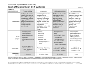 Levels of Implementation &amp; SIR Guidelines  School-wide Implementation Review (SIR)