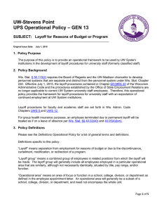 UW-Stevens Point – GEN 13 UPS Operational Policy