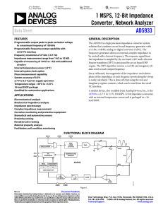 1 MSPS, 12-Bit Impedance Converter, Network Analyzer AD5933 Data Sheet