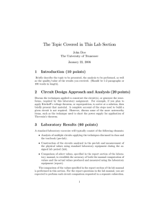 The Topic Covered in This Lab Section 1 Introduction (10 points) John Doe