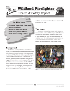 Wildland Firefighter Health &amp; Safety Report In This Issue
