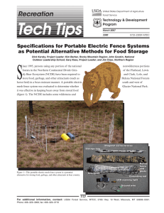 Recreation Specifications for Portable Electric Fence Systems Technology &amp; Development
