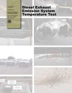 Diesel Exhaust Emission System Temperature Test U.S. Department