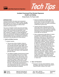 Tech Tips Incident Command Post Smoke Exposure Health and Safety
