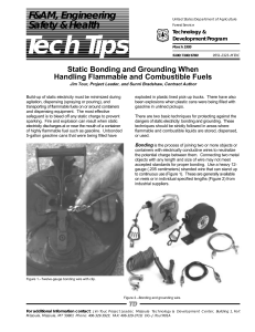 Tech Tips F&amp;AM, Engineering Safety &amp; Health Static Bonding and Grounding When