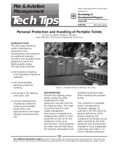 Tech Tips Fire &amp; Aviation Management Personal Protection and Handling of Portable Toilets