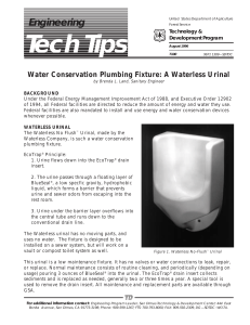 Tech Tips Engineering Water Conservation Plumbing Fixture: A Waterless Urinal Technology &amp;
