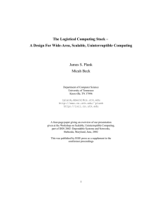 The Logistical Computing Stack – James S. Plank Micah Beck