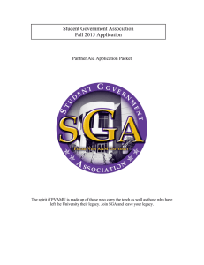 Student Government Association Fall 2015 Application  Panther Aid Application Packet