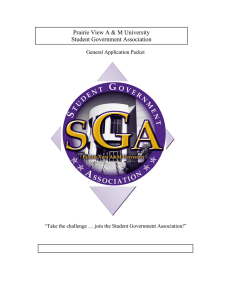 Prairie View A &amp; M University Student Government Association General Application Packet