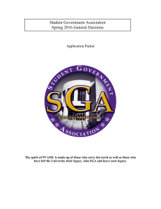 Student Government Association Spring 2016 General Elections  Application Packet