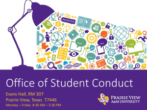 Office of Student Conduct Evans Hall, RM 307