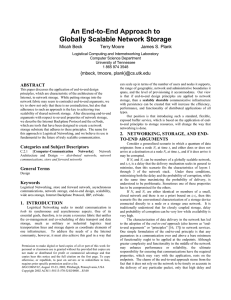 An End-to-End Approach to Globally Scalable Network Storage Micah Beck Terry Moore