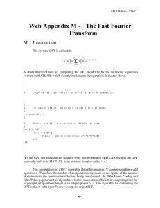 Web Appendix M -   The Fast Fourier Transform