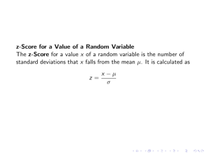 z-Score for a Value of a Random Variable