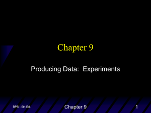 Chapter 9 Producing Data:  Experiments 1 BPS - 5th Ed.