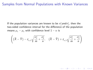 Samples from Normal Populations with Known Variances