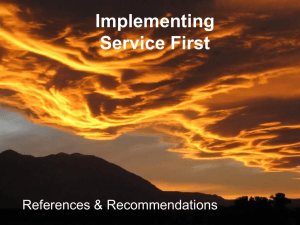 Implementing Service First References &amp; Recommendations