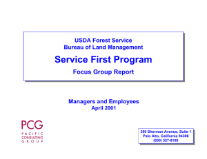 Service First Program Focus Group Report USDA Forest Service Bureau of Land Management