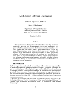 Aesthetics in Software Engineering