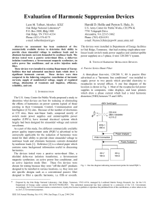 Evaluation of Harmonic Suppression Devices Member, IEEE