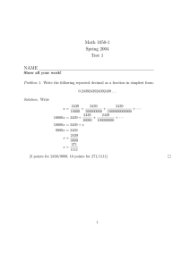 Math 1050-1 Spring 2004 Test 1 NAME