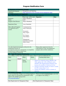Program Modification Form  Department/program Summary
