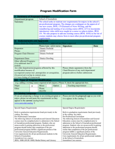 Program Modification Form  Department/program Summary