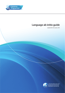 Language ab initio guide Updated for first exams 2015