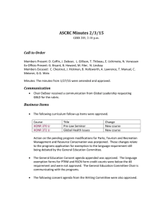 ASCRC Minutes 2/3/15 Call to Order