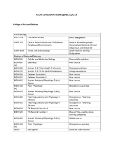 ASCRC Curriculum Consent Agenda, 12/6/12 College of Arts and Science  Anthropology