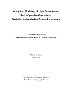 Analytical Modeling of High Performance Reconfigurable Computers: