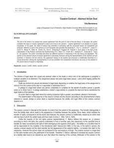 Cession Contract - Abstract Action Deal Mediterranean Journal of Social Sciences