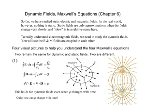 Dynamic Fields, Maxwell’s Equations (Chapter 6)