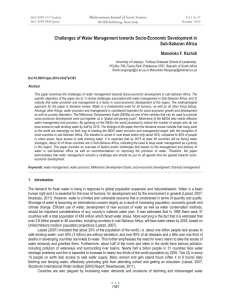 Challenges of Water Management towards Socio-Economic Development in Sub-Saharan Africa