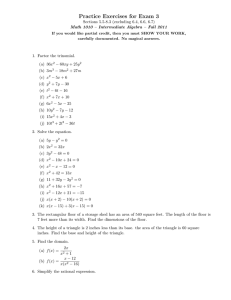 Practice Exercises for Exam 3 Sections 5.5-8.3 (excluding 6.4, 6.6, 6.7)