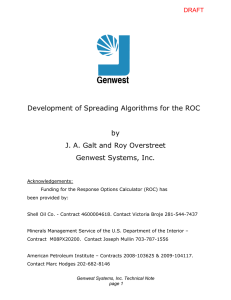 Development of Spreading Algorithms for the ROC by