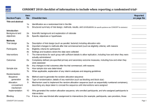 CONSORT 2010 checklist of information to include when reporting a... * Item Reported