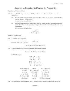 Answers to Exercises in Chapter 1 - Probability