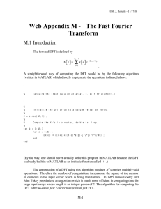 Web Appendix M -   The Fast Fourier Transform M.1 Introduction