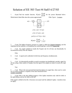 Solution of EE 503 Test #4 Su03 6/27/03 ( )
