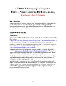Project 1: “Edge of Chaos” in 1D Cellular Automata Introduction