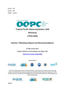 Tropical Pacific Observing System, 2020 Workshop (TPOS 2020)